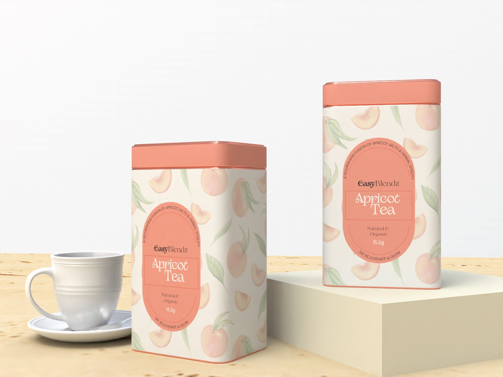 Tea Packaging Design (Apricot Tea) apricot tea coffee packaging graphic design packaging design premium and luxury packaging sachets tea box tea brand tea branding tea label tea packaging tea product line tea tin