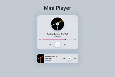 Mini Player mini player music player responsive song ui visual