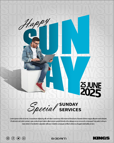 Sunday poster adobe illustrator graphic design poster