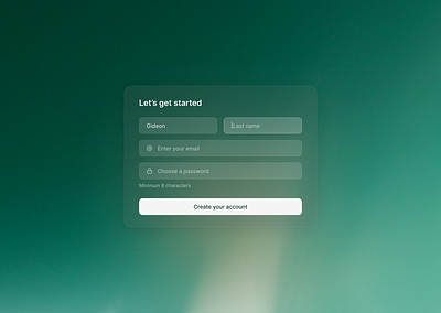 Let's get started -- sign up screen. app design onboarding ui ux