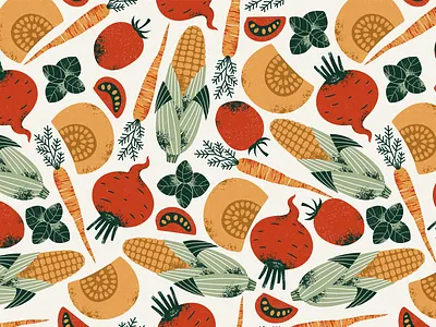 Vegetables seamless pattern beetroot carrot food illustration pattern pumpkin retro surface textured vector vegetables