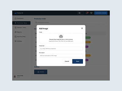 🛠️ Factory OS – Add Image Flow darkmodeui dashboarddesign designsystem factoryos formdesign industrialui manufacturingux minimalui modals productdesign smartfactory uidesign uxdesign webappdesign