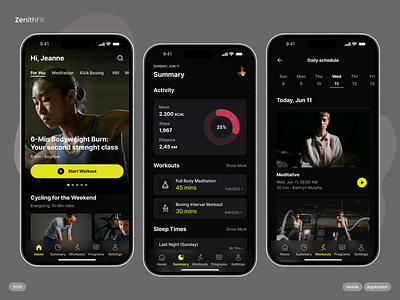 Fitness Mobile App Design app design coach fitness fitness landing page fitness website gym health healthy home meditation minimalist mobile app modern personal trainer sport startup training weightloss workout yoga