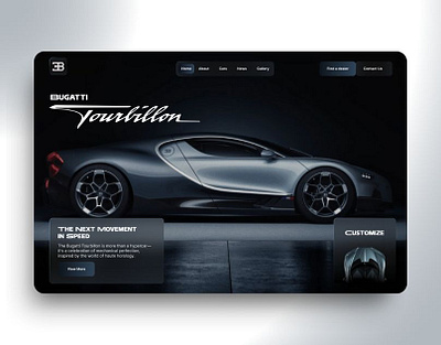 Bugatti Website – Hero Section UI Design 3d ai animation branding bugatti car design figma illustration ui web design web designer
