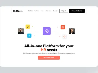 HR Platform Landing Page UI design figma ui uiux ux
