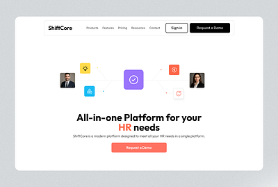 HR Platform Landing Page UI design figma ui uiux ux