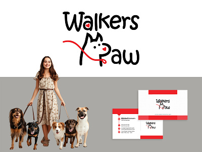 Logo Design for Paw Walkers 2d 2d art brand branding design digital digital art dog dog icon graphic design iconic identity branding illustration lettermark logo modern pet pet brand pet logo pet walker