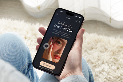 Nail Bar Spa website app beauty branding dark homepage interface landing page mobile nail salon spa ui web web design