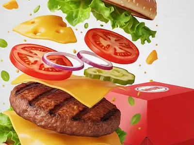 Mouth watering Burger Small animation