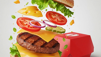 Mouth watering Burger Small animation