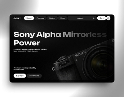 Sony Camera – Hero Section UI Design