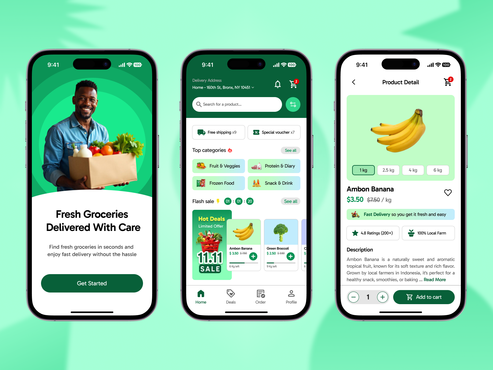 Grocery App – Fresh & Simple Shopping UI 🛒🥦 app apps delivery fresh food groceries grocery mobile ui ui ux