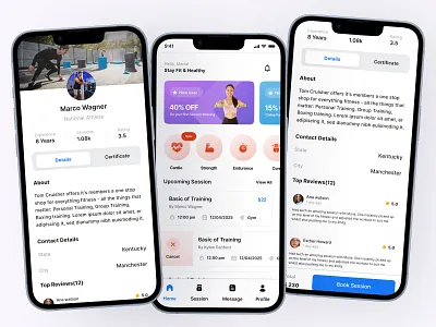 Personal Fitness Trainer App app branding design fitness trainner mobile app saas saas app ui ui design