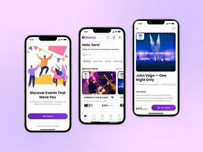 Event Booking App booking eventapp events mobile app mobileui musicapp ticketing