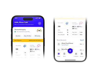 Document E-sign App ai app blur contract dashboard document esign minimalist saas sign signature