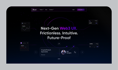 Blu.ai ai animation app blockchain crypto decentralized graphic design product design typography ui ux web3