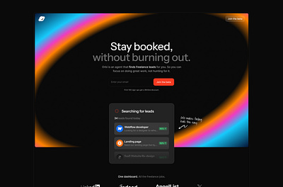 Hero for waitlist page design gradient hero landing page micro design orbital space web design