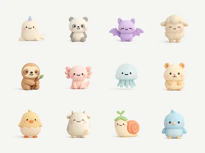 Cute Animal 3D Icons 3d cute icon