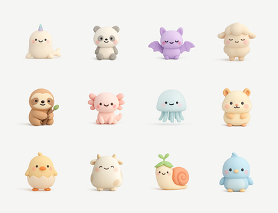 Cute Animal 3D Icons 3d cute icon