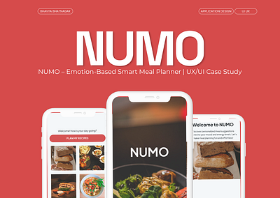 NUMO – Emotion-Based Smart Meal Planner | UX/UI Case Study app appdesign design figma interface saas ui ux uxui