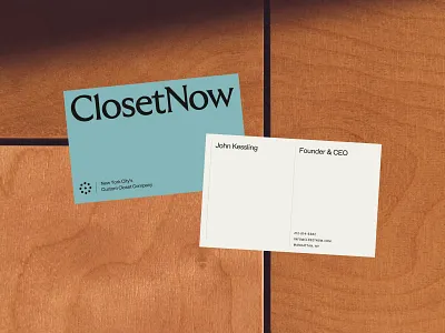 ClosetNow Business Cards apartment branding business cards closet design identity logo luxury material new york print storage wood