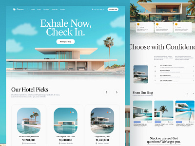 Stayava - Staycation Hotel Website Concept agency booking branding company design elementor framer hotel house landing page rental resort staycation template ui villa webflow website wordpress