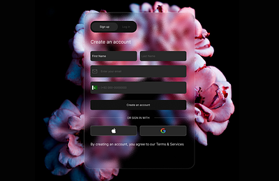 User Registration Page UI (Frosted Glass) figma frosted glass liquid glass product design ui uiux