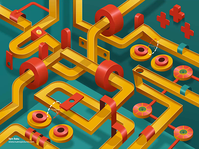 Dreamcircuit 3d animation bouncing ball branding concept graphic design illustration motion graphics vector
