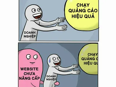 Đổ tiền vào quảng cáo mà quên chăm chút cho website ads animation branding design google ads graphic design illustration meme meme facebook motion graphics puramu social media post ui ui design uiux ux design uxui design web design website design