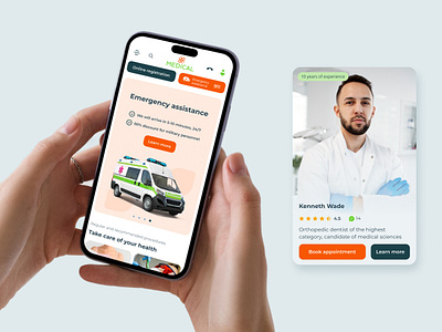 Medical app design app design app designs application design emergency assistance healthcare needs healthcare services intuitive navigation medical app ui design medical website design mobile app ui design mobile app website showcase experience urgent care web application design