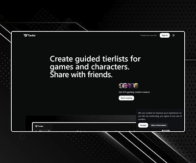 Framer Interactive Gaming Tier List Builder creativetoolsite framercms framerexperts gamingwebsite interactivewebdesign performanceweb seooptimized tierlistbuilder whitelabeldev