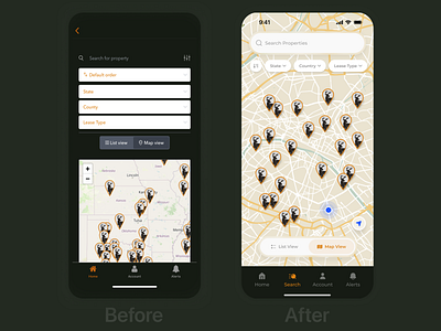 Hunting Lease App - Map Listing UI Redesign app figma graphic design hunting lease listing map mobile product design redesign ui design ux design