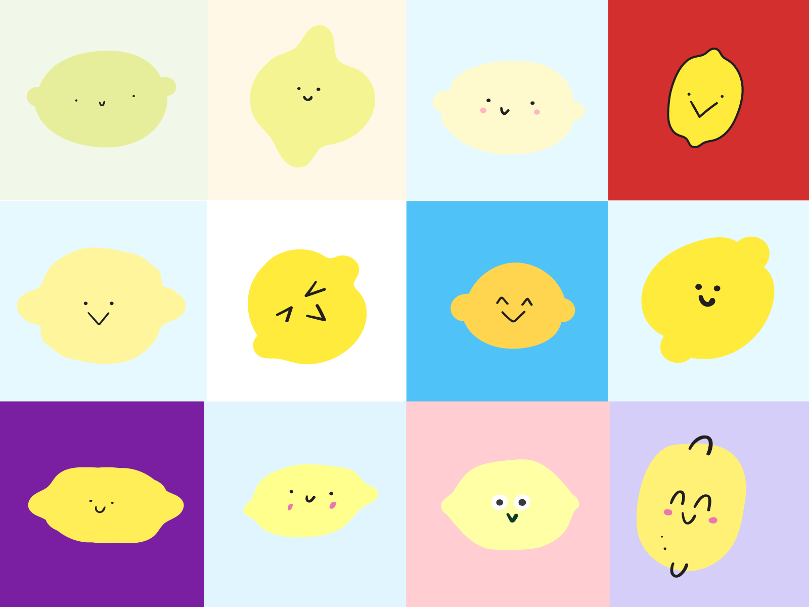 Citrus Smiles 😁🍋 art branding character children citrus cute design face flat food fun graphic design icon illustration lemon logo mark symbol ui