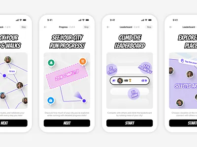 Run Tracking App - Onboarding Screens UI Design app design figma mobile onboarding product design run tracking ui design ux design