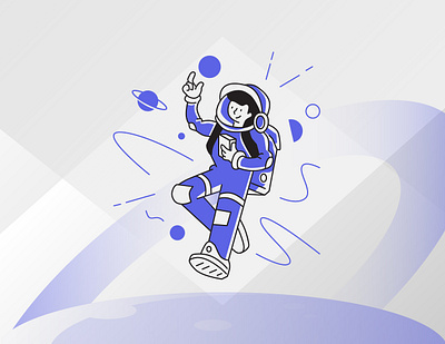 SpaceNotes Illustration set astronaut cartoon character design flat illustration graphic design illustration landing page notes space ui