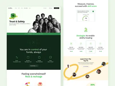 Trust & Safety Initiatives on Probo graphic design landing markets prediction responsible trading trust ui website