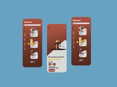 Smoothie App UI idea app branding design graphic design ui ux