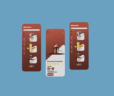 Smoothie App UI idea app branding design graphic design ui ux