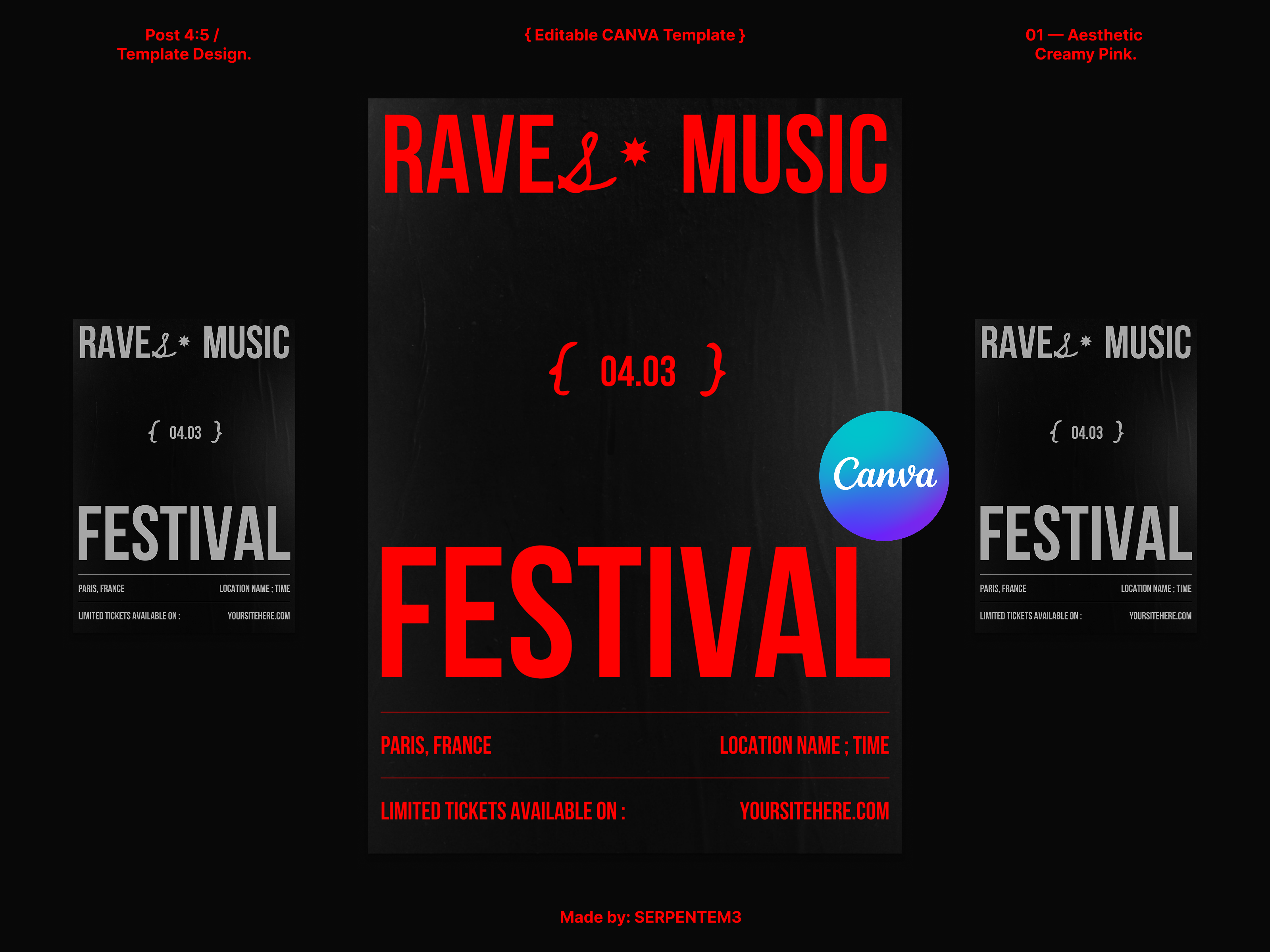 Example of Poster — Red Editable Canva Template