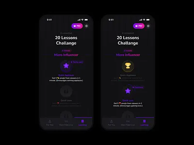 Mobile Live Broadcast Education App - Learning Progress Step ai app broadcast design education figma gamification graphic design icon influencer learning live mobile product design progress step ui design ux design