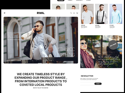 Rival - Clothing Brand Website brand clothing cloths concept design dress ecommerce filter formal journey mobile app mobileui pajamas pants shirt ui web website
