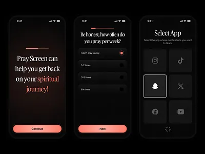 Bible Focus App - Onboarding UI Design app bible christian design figma focus mobile onboarding product design progress selectbox step ui ui design ux design