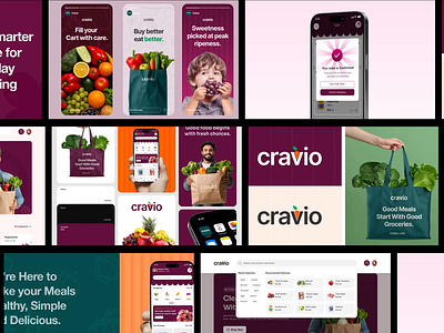 Cravio - Food Grocery Website Case Study branding design hero section illustration landing page logo ui uiux website website design
