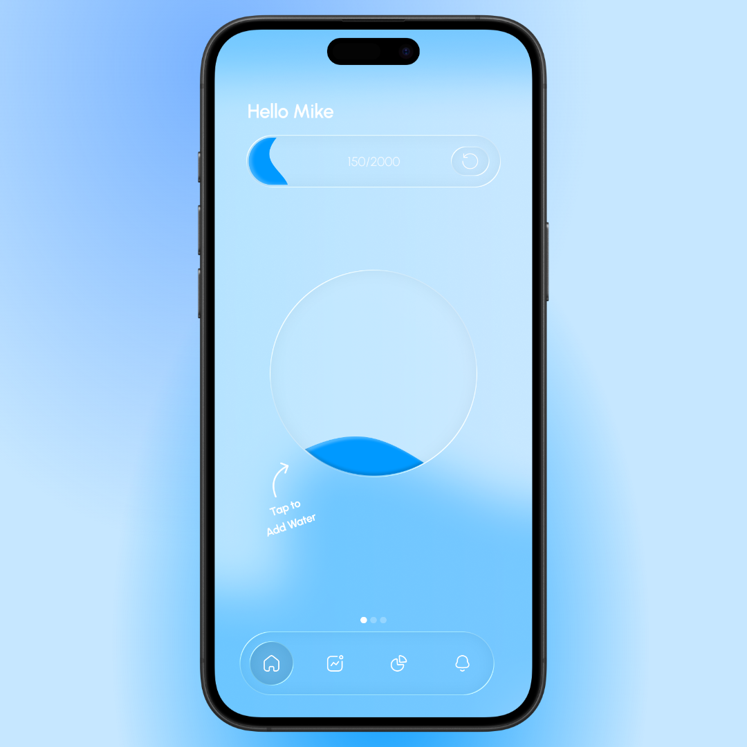 Liquid Glass Water app ios drink ios liquid liquid glass liquidglass ui ux water