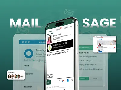 Reach Decision-Makers with AI-Powered Outreach ai email finder ai tool design aws integration chrome extension dashboard ui email automation linkedin tools product design smart outreach uiux design