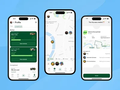 Map app mobile for cycling app bike blue blur competitions component cycle design inviation ios map phone ui ux