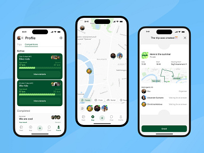 Map app mobile for cycling app bike blue blur competitions component cycle design inviation ios map phone ui ux