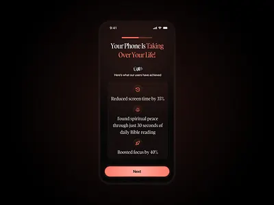 Bible Focus App - Social Proof Screen UI Design app bible christians design figma focus mobile onboarding product design progress social proof ui ui design ux design
