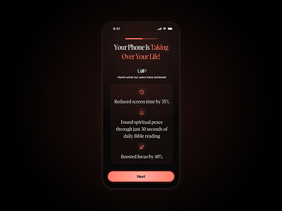 Bible Focus App - Social Proof Screen UI Design app bible christians design figma focus mobile onboarding product design progress social proof ui ui design ux design