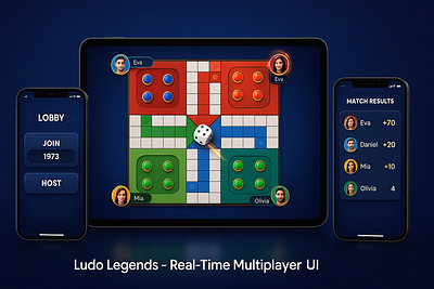 Ludo Game - UI designs of multiple devices. appdevelopment casino casinogames landingpage mobileapp onlinecasino ui